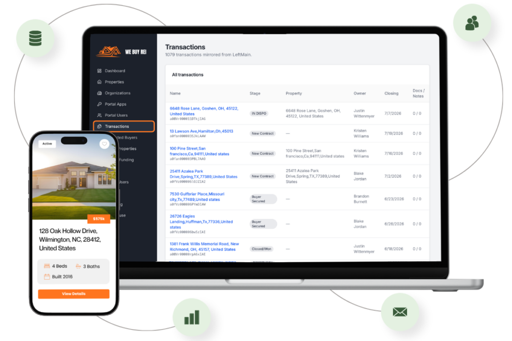aInvestor Portal integrated with Left Main CRM